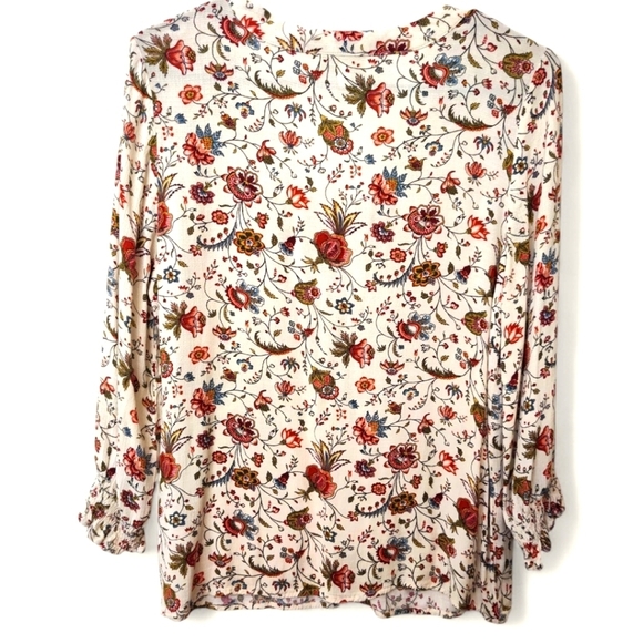 Cynthia Rowley S Floral 3/4 Sleeve Blouse - Picture 2 of 5
